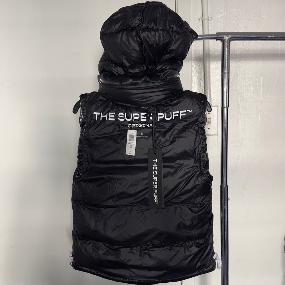 Aritzia The Super Puff Vest in Black Liquid Shine Goose Down Puffer Vest Small - Picture 4 of 11